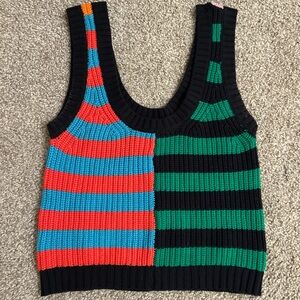 Staud Colorful Striped Knit Tank Top